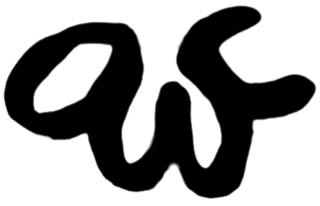 Annie Welch Creative Monogram AWC in black marker